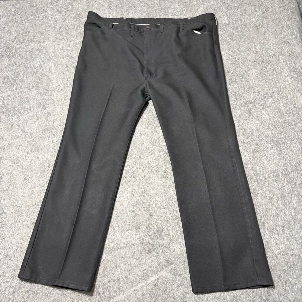 Wrangler Wrancher Dress Jeans Mens 50x32 Black Bootcut Polyester 82BK Big & Tall